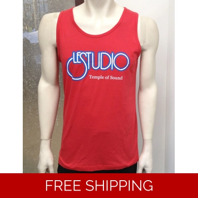Le Studio Tank Top Red White & Blue Logo TOS White